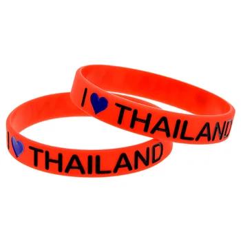 1 Adet Seviyorum Tayland Silikon Bileklik 1/2 İnç Genişliğinde Kırmızı Kauçuk Charm Bilezik - Görüntü 1  