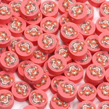 20/50 adet 10mm Karikatür Animasyon Kırmızı Polimer kil boncuklar Gevşek halka boncuk Takı Yapımı için DIY El Yapımı Kolye Aksesuarları - Görüntü 1  