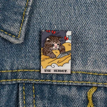 Sıcak satış Tarot marka üzgün kedi broş - Görüntü 1  