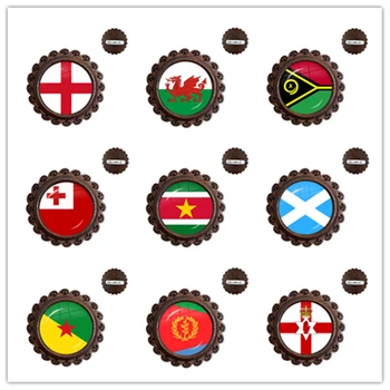 İrlanda, Galler, Vanuatu, Tonga, Surinam, İskoçya, Fransız Guyanası, Eritre, Kuzey İrlanda Ulusal Bayrağı Ahşap Broş Hediye - Görüntü 1  