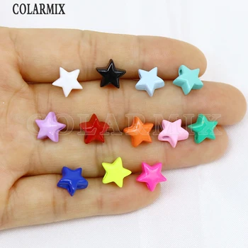 12 Adet Küçük Kolye Emaye Sprey boya Yıldız kolye uçları Mix renk Takı uğurlu takı kolye kolye yapımı için 8554 - Görüntü 1  