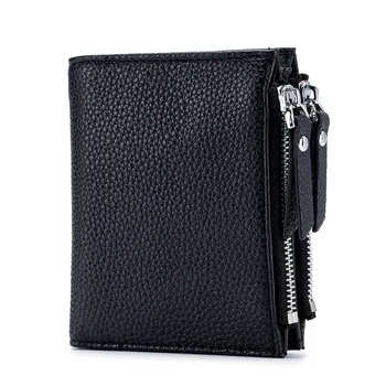 Inek Deri Kadın Mini Çantalar kartlıklı cüzdan Kadın Küçük Fermuar Cüzdan bozuk para cüzdanı Rfıd Kadın Kısa Cüzdan - Görüntü 2  