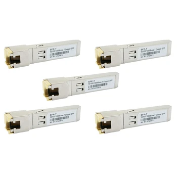 5X Gigabit RJ45 SFP Modülü 10/100/1000 Mbps SFP Bakır RJ45 SFP Alıcı-verici Gigabit Ethernet Anahtarı - Görüntü 1  