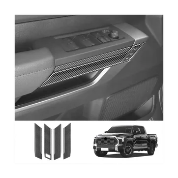 Karbon Fiber Desen Araba Kapı iç kol panel dekorasyon krom çerçeve Toyota 2022-2023 için Yüksek Sürüm - Görüntü 2  