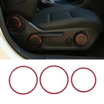 3 Adet Araba Koltuk Ayarı anahtar düğmesi Halka Kapak Trim Kırmızı Mercedes Benz için Bir B GLA CLA Sınıfı W176 W117 W246 C117 A180 - Görüntü 2  