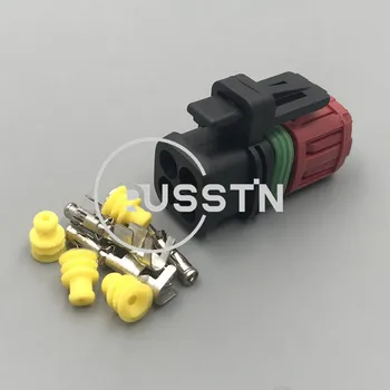 1 Takım 4 Pin yakıt enjektörü Fiş Oksijen Sensörü Soket kablo konnektörü Arabalar İçin Ekskavatör 1337352-1 - Görüntü 2  