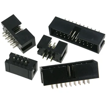 Basit Boynuz 2.54 mm Düz pin koltuk sıra tel ekleme düz pin JTAG soket IDC3-6p8P10P12P20P40P50P - Görüntü 1  