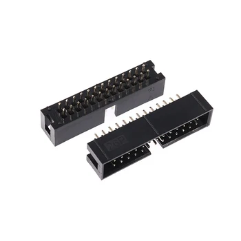 Basit Boynuz 2.54 mm Düz pin koltuk sıra tel ekleme düz pin JTAG soket IDC3-6p8P10P12P20P40P50P - Görüntü 2  