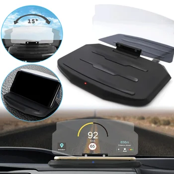 Cep telefon tutucu HUD Araba Navigasyon Projektör Head-up Ekran Kablosuz araç şarj cihazı Tutucu - Görüntü 2  