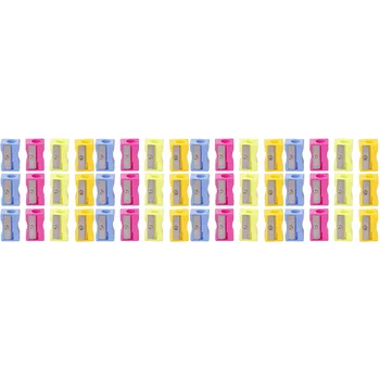 96 adet El Plastik Kalemtıraş Mini Manuel Kalemtıraş (Karışık Renkler) - Görüntü 1  