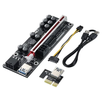 PCI-E 1X İla 16X Yükseltici Kart, 10 Kapasitör,Bitcoin Ethereum Madenciliği İçin ETH, USB 3.0 Uzatma Kablosu (V011-PRO, 1 Paket) - Görüntü 1  