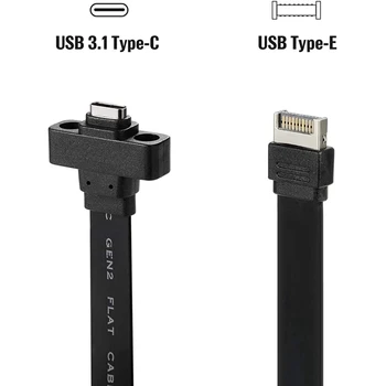 AT41 3X USB 3.1 Ön Panel Tipi E Tipi C Uzatma Kablosu ,Gen 2 (10 Gbit/S) Dahili Adaptör Kablosu, 2 Vidalı (50Cm) - Görüntü 2  