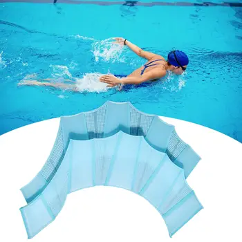 Yüzme El Yüzgeçleri Perdeli Yüzme Eldiven Dalış Yüzme Su Egzersiz için - Görüntü 2  