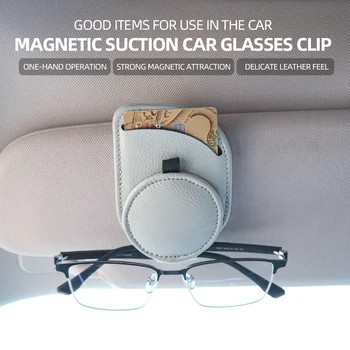 Honda Civic için 1 ADET Manyetik Araba Gözlük Standı güneş gözlüğü üzerinde klip Deri Klip Güneşlik Organizatör İç Aksesuarları Yükseltme - Görüntü 2  