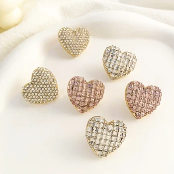 Lüks Mikro Açacağı Rhinestone Aşk Kalp Küpe Kadınlar için Mizaç Mini Kare kristal saplama küpeler Parti Takı Hediye - Görüntü 1  
