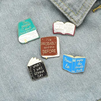 Komik Kütüphane Emaye Pimleri Özel Memes Kitaplar Broş Çanta Elbise Yaka Pin Rozeti Introverts Takı Arkadaşlar için Hediye - Görüntü 1  
