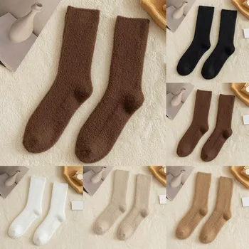 Çorap Moda Yeni Desen Sonbahar Ve Kış Kalınlaşmış Ve Sıcak Basit Rahat Katı Noel Çorap ile İlk - Görüntü 1  