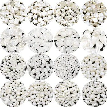 50-500 ADET Kalp Çiçek Kabuk Akrilik Boncuk DIY İmitasyon İnci Küpe Yapımı İçin Kolye Bilezik Toka Takı Aksesuar - Görüntü 1  