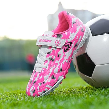 2024 Çocuk futbol ayakkabıları Sivri Dantel-ücretsiz Futbol Sneakers Beş adam Çim Futbol spor ayakkabıları Yeni - Görüntü 1  
