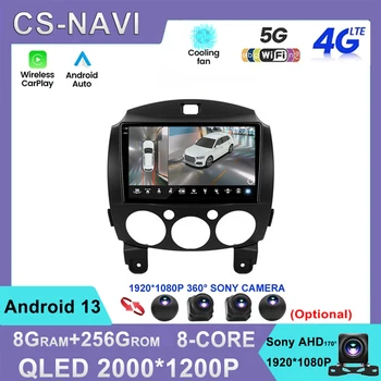 Android 13 İçin Otomatik Carplay Mazda2 2007-2014 Araba Radyo Multimedya Oynatıcı Navigasyon GPS Kafa Ünitesi Carplay 4G WIFI QLED Ekran - Görüntü 1  