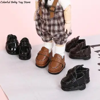 1 Çift 1/12 PU deri ayakkabı Bebek Mini Üniforma Ayakkabı Öğrenci Ayakkabı Bebek Ayakkabı Bebek Dekor Aksesuarları - Görüntü 2  