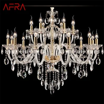 AFRA kristal avize lamba avrupa tarzı asılı LED mum kolye ışık dekoratif fikstür ev oturma odası için - Görüntü 1  