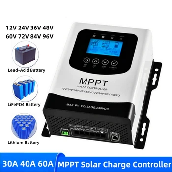 30A 40A MAX 230VDC MPPT güneş şarj kontrol cihazı PV Paneli Regülatörü Otomatik Maç 12V 24V 48V 60V 72V 96V Lifepo4 Lityum JEL Kurşun Asit - Görüntü 1  