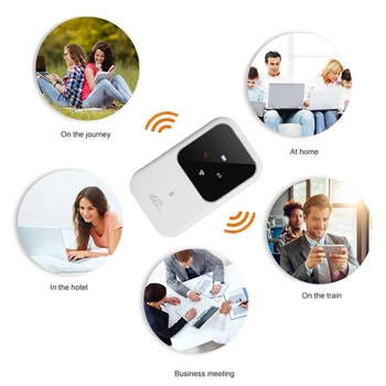 1 Set beyaz 4G kablosuz yönlendirici mobil taşınabilir Wifi araba paylaşımcı SIM kart yuvası ile - Görüntü 1  