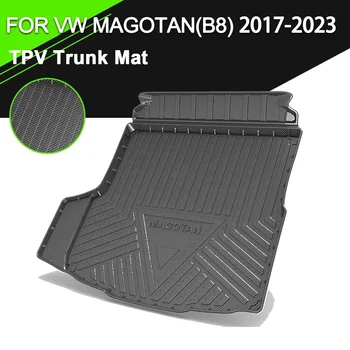 VW MAGOTAN için B8 2017-2023 Araba Arka bagaj kapağı Mat TPV Su Geçirmez Kaymaz Kauçuk Kargo Karbon Fiber Desen Astar Aksesuarları - Görüntü 1  