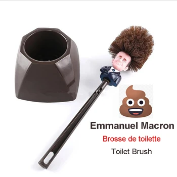 Tuvalet Fırçası Emmanuel Macron Brosse WC Brosse de toilette Fransa Cumhurbaşkanı Komik Gag Hediye - Görüntü 1  