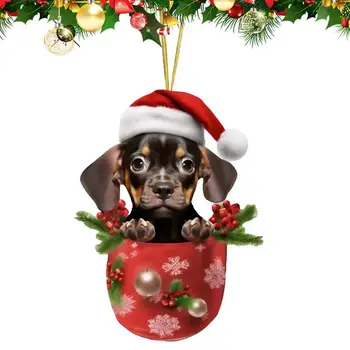 Akrilik Noel Süslemeleri 2D Köpek Fincan Akrilik Kolye Yılbaşı Ağacı Süsleri Sevimli Yılbaşı Ağacı Süsleme Akrilik - Görüntü 1  