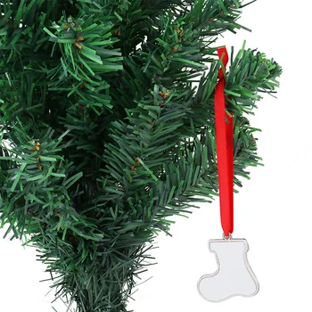 20 adet / grup Boş Süblimasyon Çinko Alaşım Noel Çorap Noel Kolye Transferi Özel DIY Sarf Malzemeleri - Görüntü 2  
