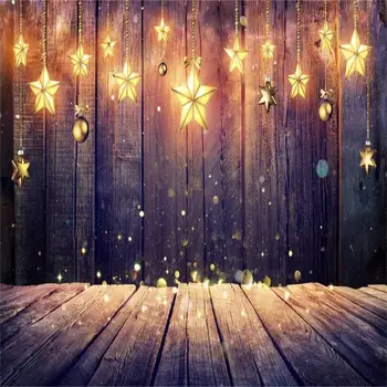 Laeacco Noel Fotoğraf stüdyosu Için Parlak Yıldız ampul ışık Ahşap Tahta Bebek Çocuk Fotoğraf fotoğraf stüdyosu ıçin arka planlar - Görüntü 2  