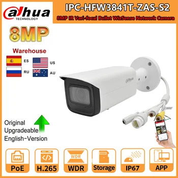 Dahua 8MP IP Kamera 4K 5X Zoom Motorlu 2.7-13.5 MM Mermi IPC-HFW3841T-ZAS-S2 POE SD Kart Yuvası 2 Yönlü Sesli Alarm IR 60M IP67 - Görüntü 1  