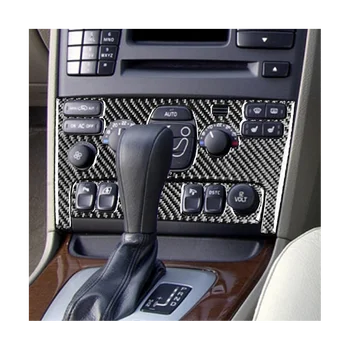 Araba Klima Düğmesi AC Paneli Kapak Trim Dekoratif Sticker Karbon Fiber Volvo XC90 2003-2014 Aksesuarları, bir - Görüntü 2  