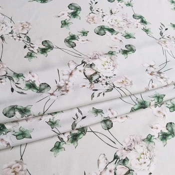 50cm * 140cm Viskon dikiş kumaşı Elbise Elbise Gümüş Gri Çiçek Yumuşak Rayon Dikiş Dikiş Patchwork DİY Malzeme - Görüntü 1  
