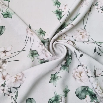 50cm * 140cm Viskon dikiş kumaşı Elbise Elbise Gümüş Gri Çiçek Yumuşak Rayon Dikiş Dikiş Patchwork DİY Malzeme - Görüntü 2  