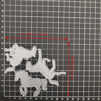 Hayvan At Metal Kesme Ölür Stencil Karalama Defteri Dıy Albümü Damga Kağıt Kartı Kabartma Dekor Zanaat Bıçak Kalıp - Görüntü 2  