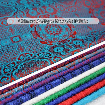 50 * 73 cm Çin Retro Güneş Çiçek Desen Kumaş Saten İpek Brokar Jakarlı dikiş kumaşı Cheongsam Elbise Kimono Malzemesi - Görüntü 1  