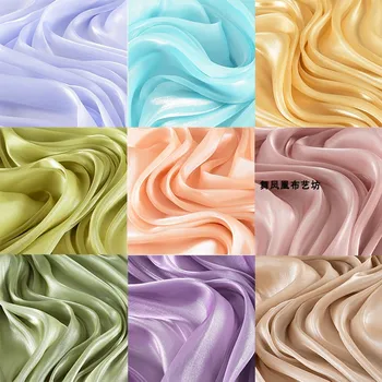 Su sırlı İplik Illusion Örgü Kumaş Pürüzsüz Akan Etek Gömlek Toptan Kumaş Metre Başına Giyim Dikiş Dıy Malzeme - Görüntü 1  