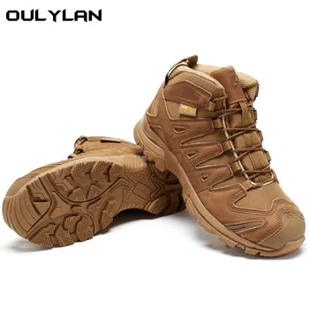 Açık spor ayakkabıları Tırmanma yarım çizmeler askeri postal erkek Orta Üst Çöl Botları Spor Dağ Kamp Sneakers - Görüntü 1  