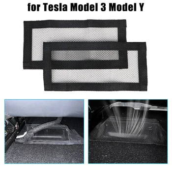 Tesla Modeli 3 Y Araba İç Havalandırma Kapakları Koltuk Altında Klima Çıkış Örgü Koruyucu Toz Geçirmez Otomotiv Aksesuarları - Görüntü 2  