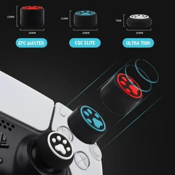 6 adet Kedi Ayak Silikon Joystick Kap Oyun Kolu joystick denetleyicisi koruma kapağı için PS5/PS4 / NSPro / XBOX ONE Oyun Kolu - Görüntü 1  
