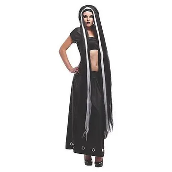 Tüm Durumlar İçin kostümler Bej Cadılar Bayramı uzun düz kostüm peruk, Kadınlar için yetişkin Peruk için ısıya dayanıklı - Görüntü 2  
