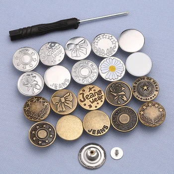 Dikişsiz ve çivisiz metal düğme kot düğmesi çıkarılabilir ayarlanabilir düğme bel artefakt I düğmesi - Görüntü 1  