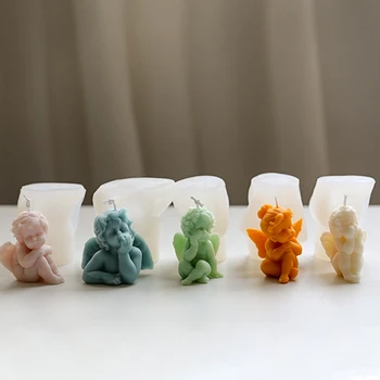 1 ADET 3D Bebek Melek silikon kalıp DIY El Yapımı Mum Yapımı Alçı Sabun Reçine Mum Balmumu Kalıpları Hediyeler Zanaat Ev Dekor Malzemeleri - Görüntü 1  