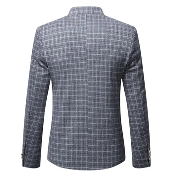 Zarif Erkek Takım Elbise 2023 Yeni Sıcak Satış İş Ekose Takım Elbise Ceket Pantolon 2 Parça Setleri Resmi Parti Akşam Düğün Takımları erkekler için - Görüntü 2  