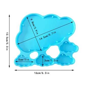 1 Adet Bulut Kombinasyonu silikon kalıp DIY Kolye Kristal El Sanatları Duvar Dekorasyon Kalıp Dayanıklı Mavi El Yapımı Aracı Yumuşak - Görüntü 2  