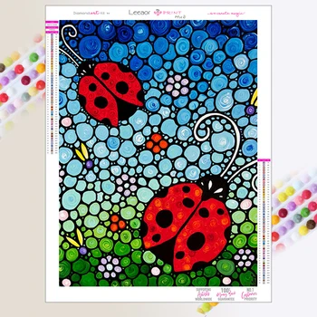 Böcek Elmas Boyama Kiti Karikatür uğur böceği 5D DIY Mozaik Resim El Sanatları Sanat Hobi Elmas Nakış Çapraz Dikiş Ev Dekor - Görüntü 1  
