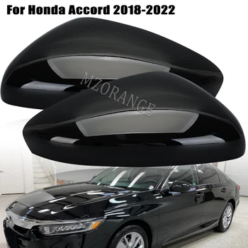 Dikiz aynası Konut Hood Kabuk Kapak Honda Accord 2018 2019 2020 2021 2022 için Lamba Olmadan Siyah Kapı Kanat Değiştirin Dış - Görüntü 1  